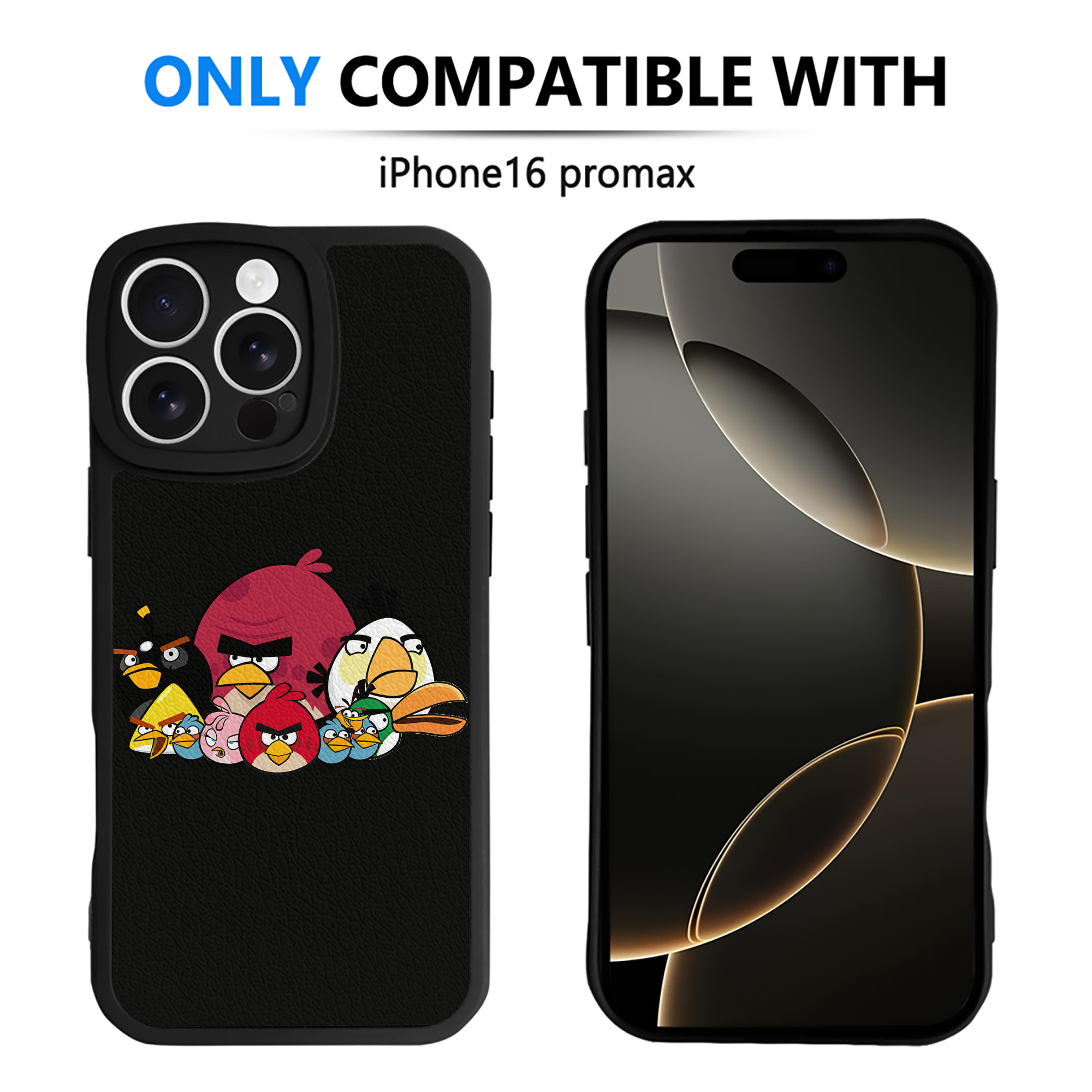 （画像用） Angry Birds アングリーバード 【iPhone 16シリーズ対応】シリコンスマホケース（レザー調） 材質：シリコン